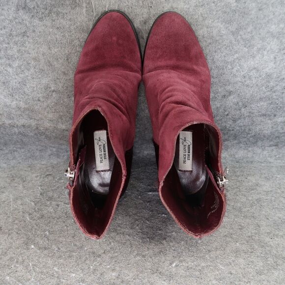 Steve Madden Shoes Womens 7 Booties Leather Cow Hair Fur Tstudio Block Heel Zip - Picture 9 of 16